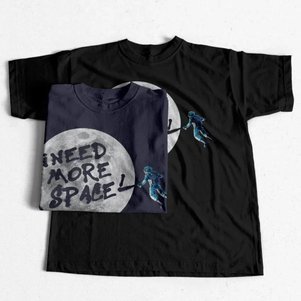 I Need More Space Print Unisex T Shirt Cool Astronaut Print Funny Men Tshirt O-neck T-shirt Men Tee Shirt