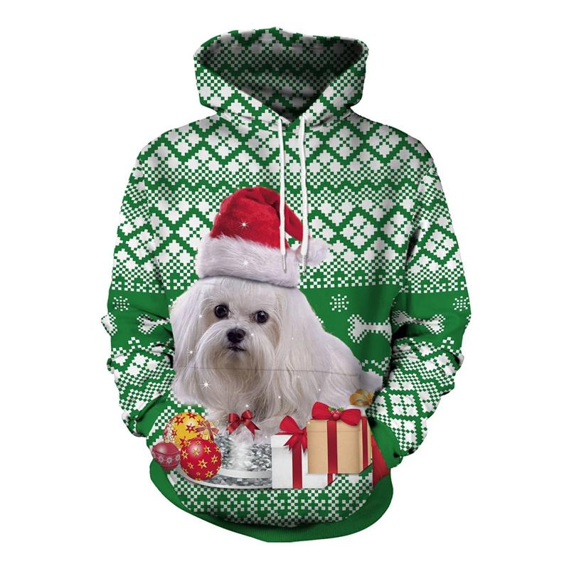 Cartoon Christmas Present Hoodie For Men New In 3D Printed Xmas Pullover Sweatshirts Men's Holiday Pullover Hoody Tops