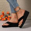 Fashion Lightweight Wedge Flip Flops for Women Fashion Clip Toe Platform Slippers Woman Summer Comfortable Non Slip Beach Slides Sandals
