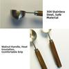 15/30ml Round Coffee Measuring Spoon Home Baking Tool Wooden Handle Tablespoon Spoon Measuring Tools for Kitchen Stainless Steel