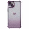 For iPhone 13 Anti-Scratch Phone Case Heart Pattern TPU Glittery Powder Phone Cover