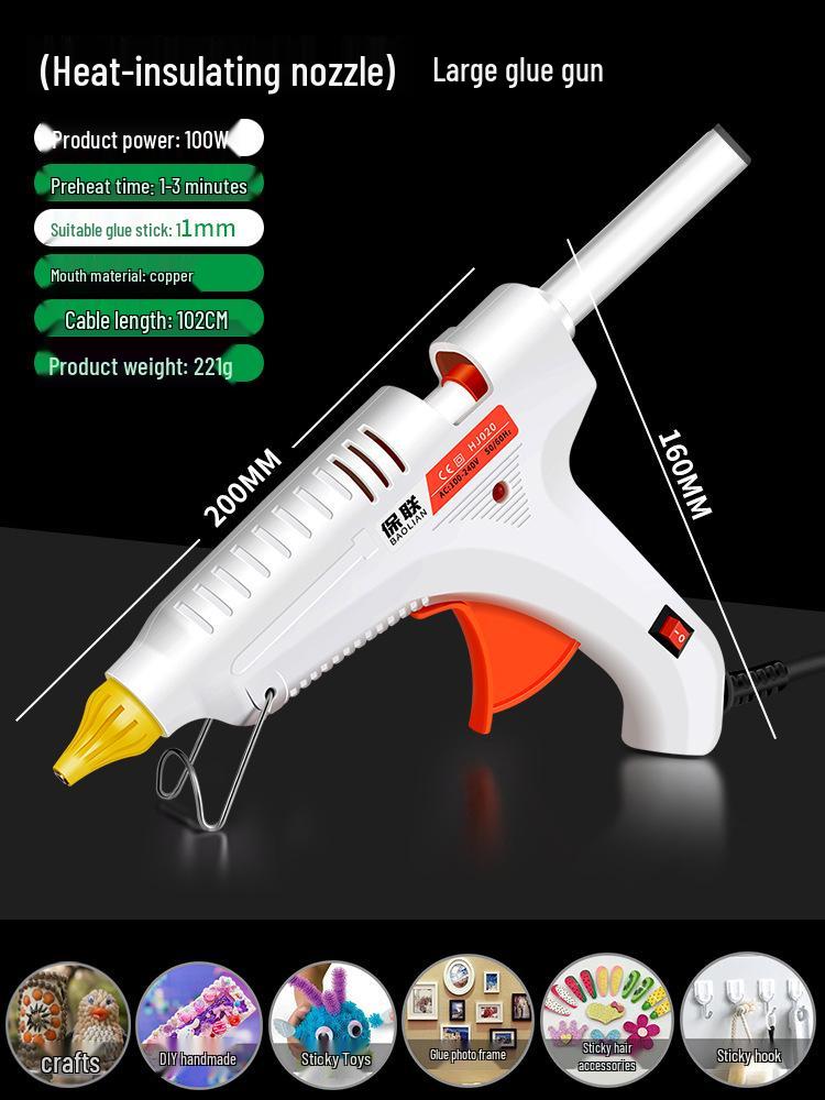 Compact High Viscosity Hot Melt Glue Gun with 7-11mm Glue Sticks
