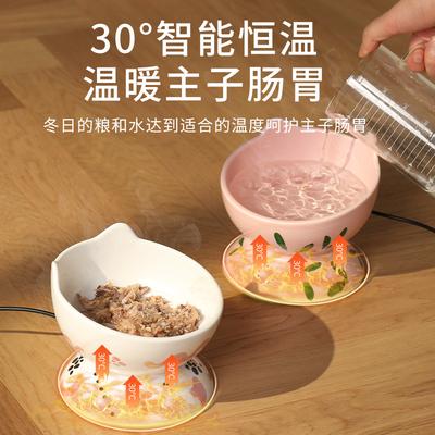 Bol Chauffant Intelligent en Céramique pour Animaux de Compagnie Chien Chat Distributeur d'Eau Gamelle pour Chien Chat Produits pour Animaux de Compagnie