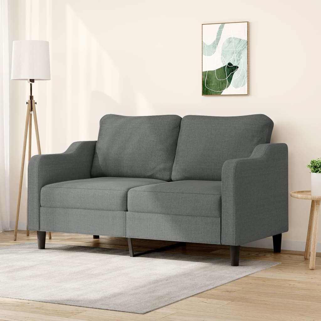 Vidaxl 2-Seater Sofa, Dark Grey, 140 Cm, Upholstered In Fabric