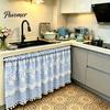 Stain Resistant Window Valance Plaid Floral Curtain, Farmhouse Valance, 1 Panel, Light Curtains Filtering Curtain with Rod Pocket for Kitchen