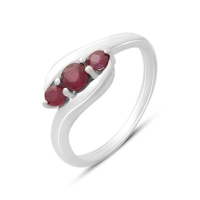 Bague en argent avec rubis naturel 0,767 ct, poids du produit 2,84 g (2165408)