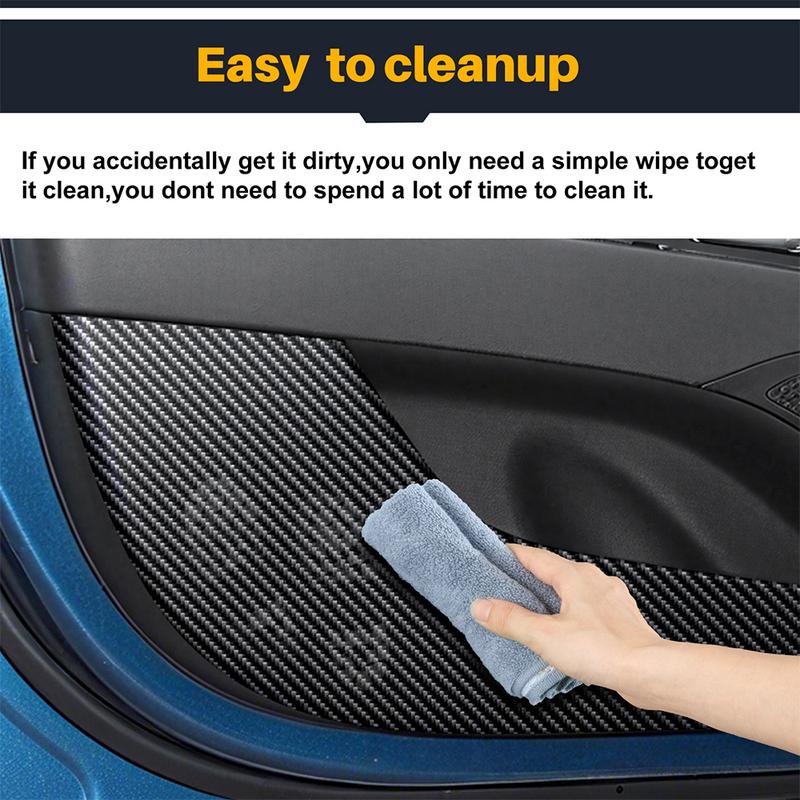 Door Anti-kick Pad For For Hyundai Elantra    2024 2025 LHD RHD Car Leather Carbon Mat Interior Trim Accessories
