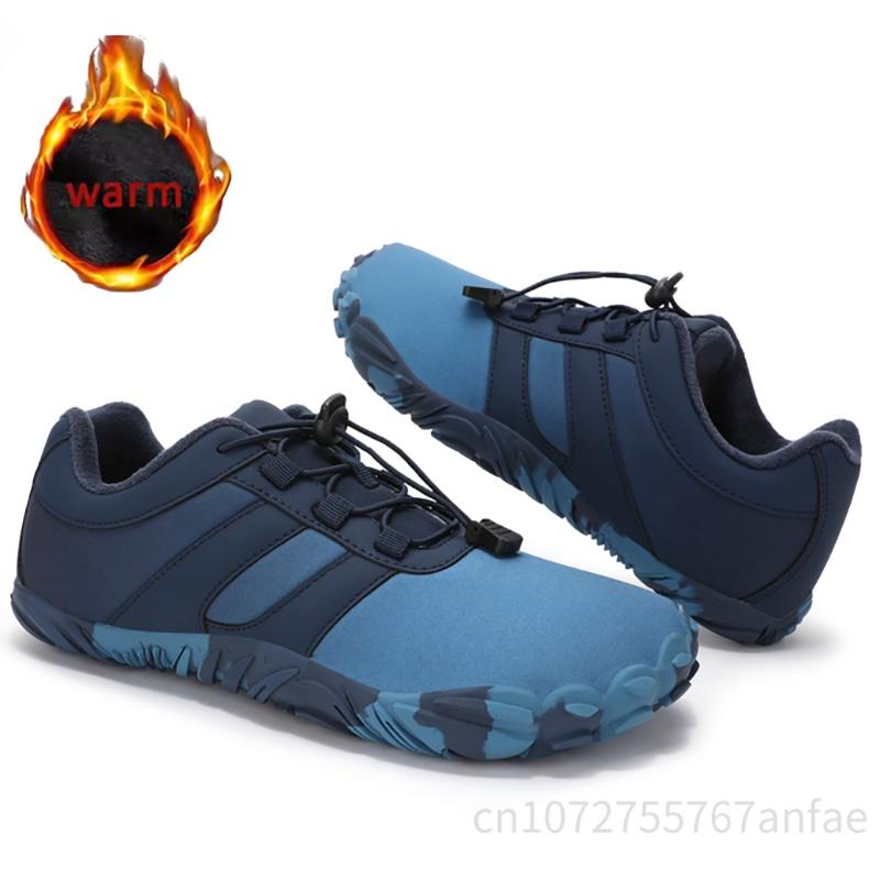 New Outdoor Trekking Cotton Shoes Barefoot Cotton Shoes Waterproof Lightweight Non Slip Five Finger Walking Shoes Thickened Warm