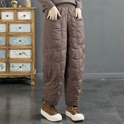 Pantaloni Invernali da Donna in Cotone Trapuntato a Quadri Retro - Antivento, Caldi, Vestibilità Larga, Taglie Forti (2025)