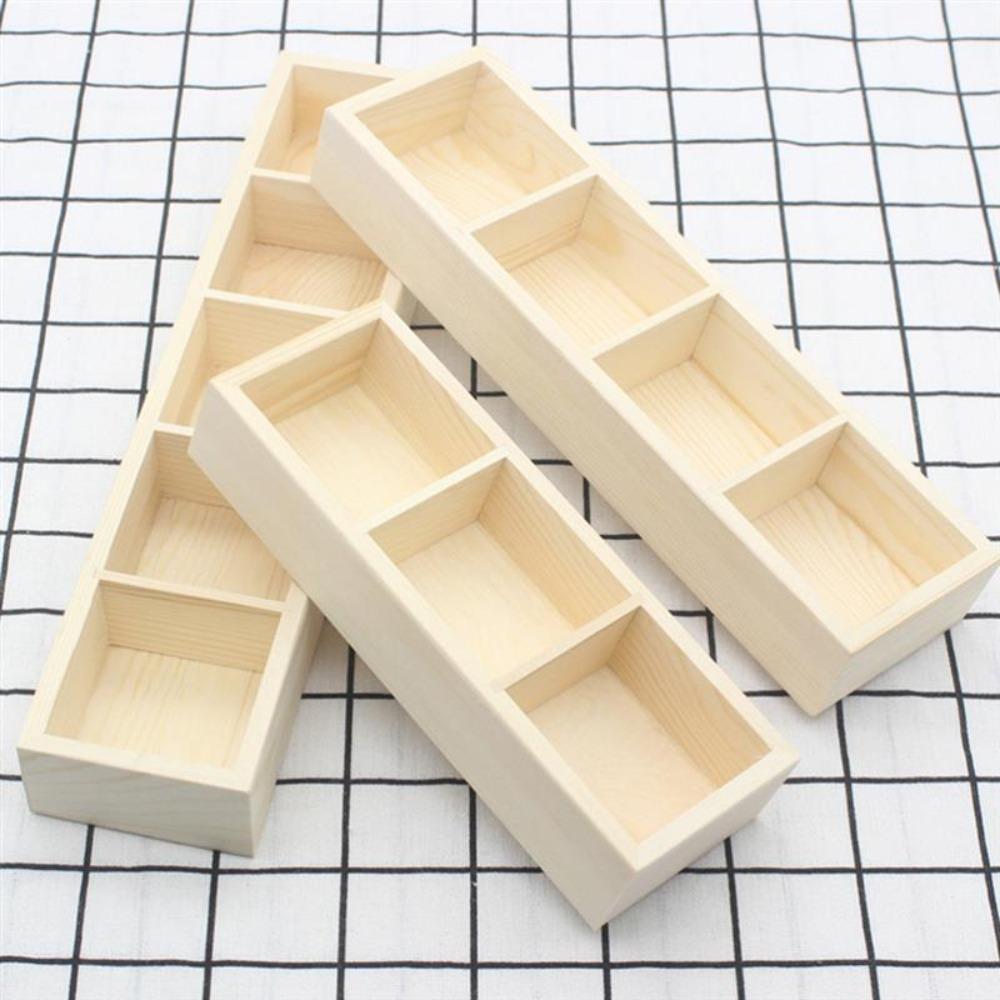 3 Grids Wooden Tea Box Coffee Holder Countertop Organizer Cabinets