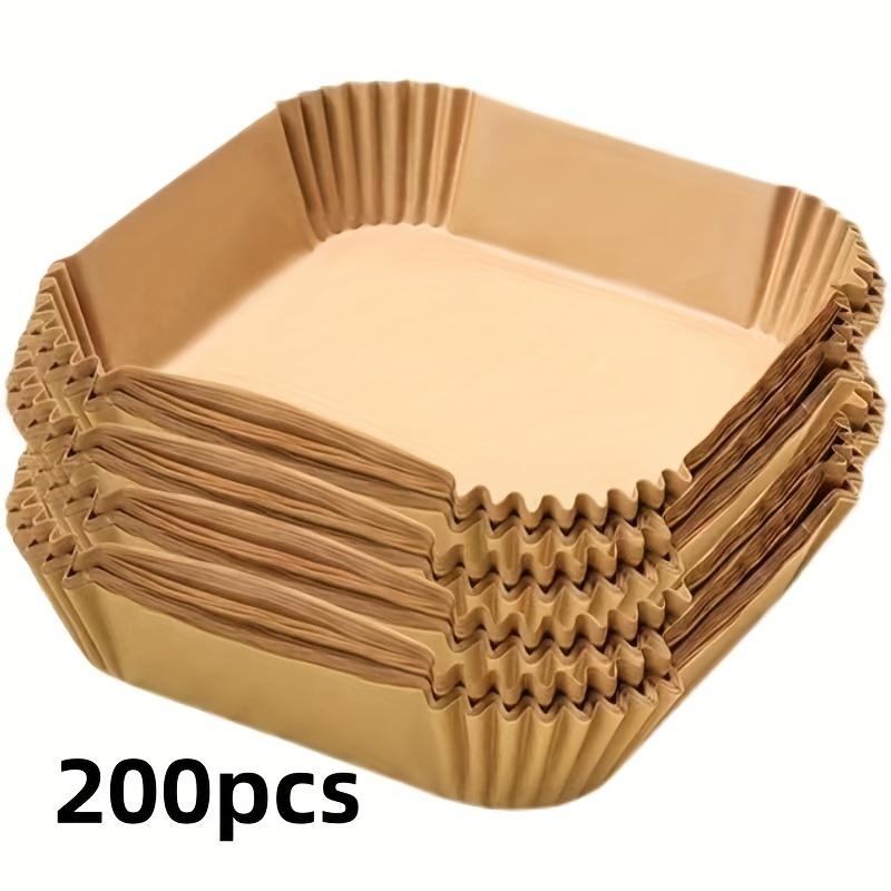100pcs, Square Disposable Air Fryer Liners (9in), Paper Air Fryer Liner Pots, Paper Basket Bowls, Baking Trays, Oven Acces
