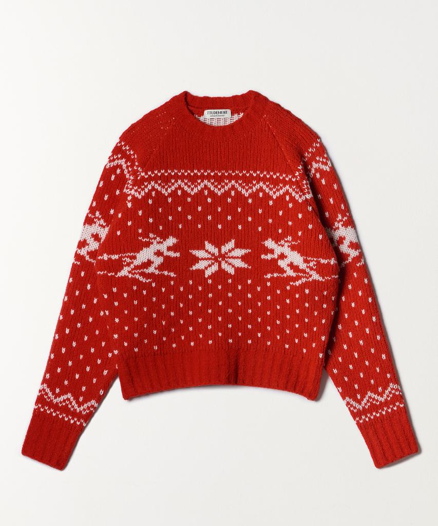 TTUDEMENT Winter Ski Knit Red