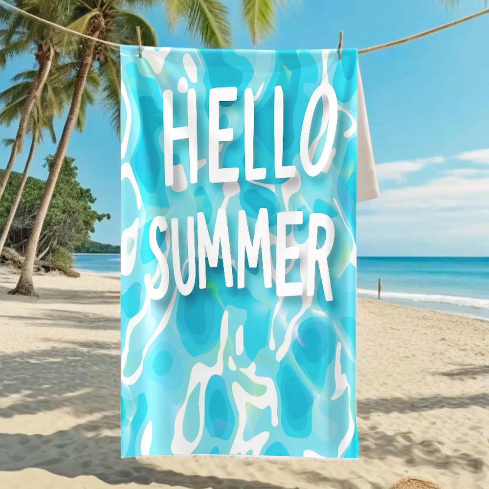 New, Double-sided Velvet Beach Towel Quick-drying Sports Towel Printed Bath Towel