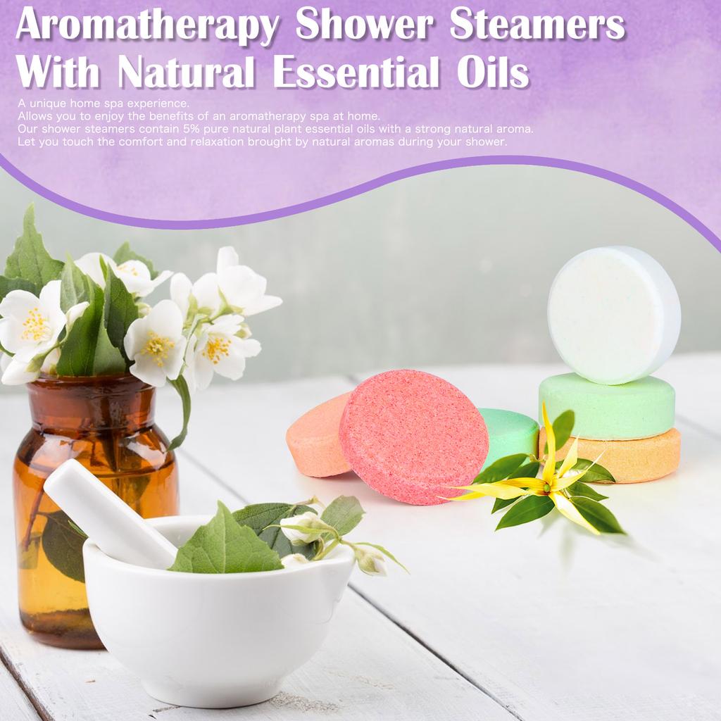 PHATOIL 8Pcs Essential Oil Shower Steamers Set for Refreshing & Relaxing, Natural Aromatherapy Shower Steamers for Self Care