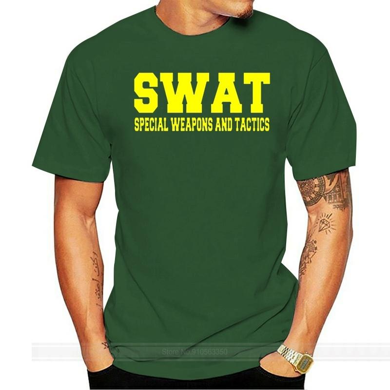 Swat Special Weapons And Tactics T-Shirt Men Novelty Print T Shirt Classic Crewneck T-Shirt Streetwear