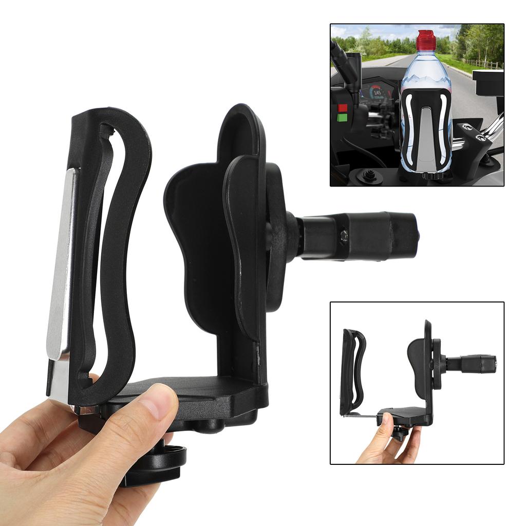 Adjustable Handlebar Cup Holder Bottle Mount Bracket 25Mm Silver For Motorcycle