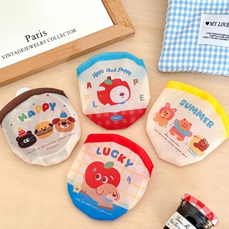 Cute Cartoon Foldable Handheld Round Fan Lightweight Portable Summer Fan Mini Outdoor Round Convenient Pocket Fan