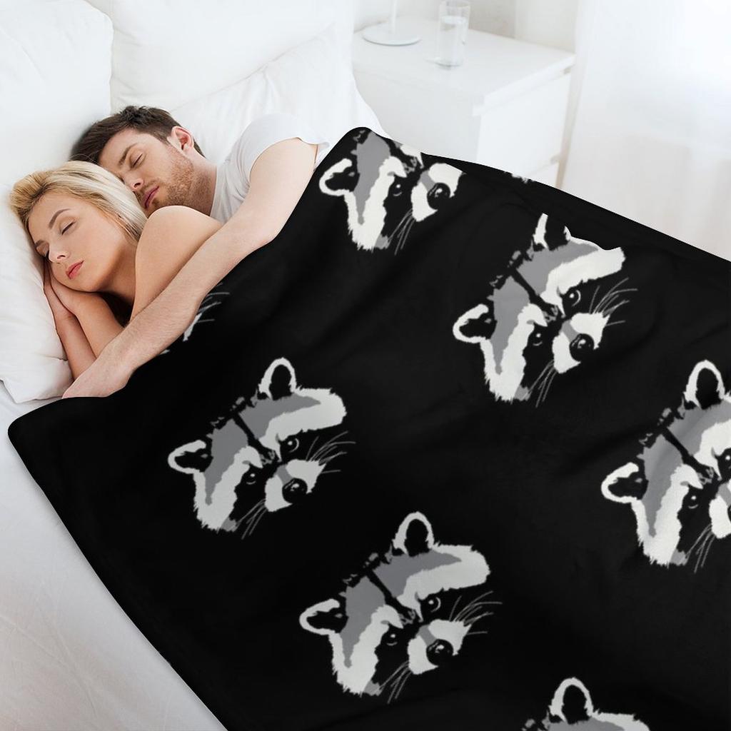 Raccoon face Throw Blanket Thermal Personalized Gift Thin sofa bed Blankets