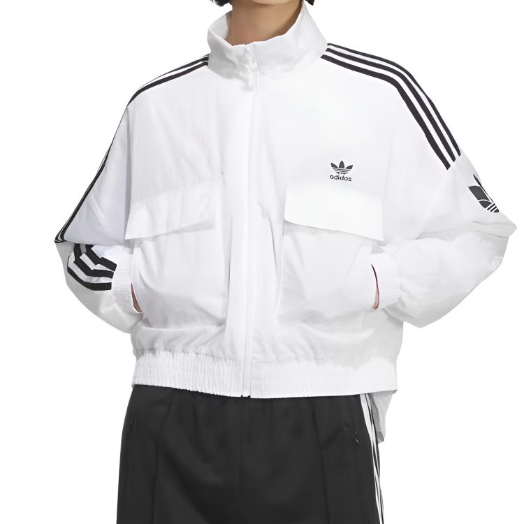 Adidas Originals Long Sleeve Comfortable Breathable Solid Color Striped Jacket Women Jackets KG8513