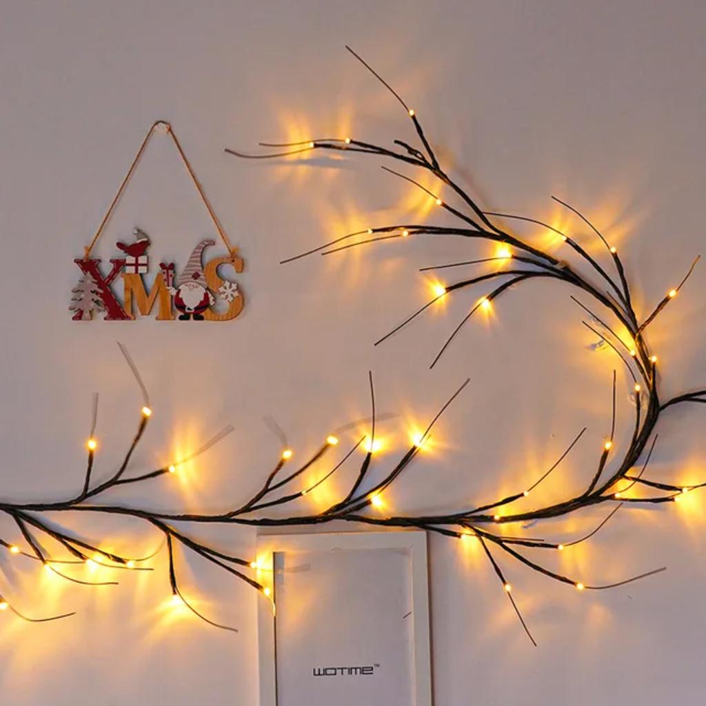 Nové 45/144 LED světelné řetězy z vinné révy Vánoční Halloweenská světelná girlanda DIY Světlo z vrbové větve Vinná réva Dekorace do pokoje na zeď na svatební oslavu