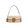 Morgan 27 Color Block Signature Coated Canvas And Calfskin Tote Shoulder Bag Large Women Handbags Light-Khaki CR332-IMWQ4