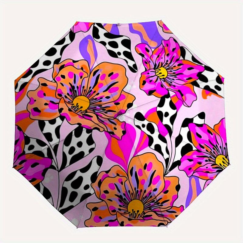 

1pc Floral PatternAutomatic Folding Umbrella, Portable & Foldable Design with 8 Ribs, Casual Outdoor Accessory yy250804163
