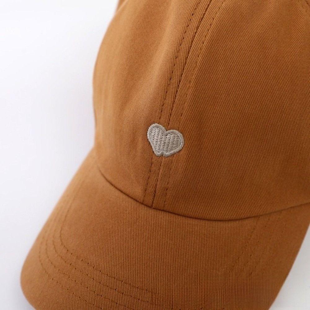 Heart-Embroidered Baseball Cap For Girls Cute Breathable Children'S Baseball Hat Sun Protection Tool Uv Protection