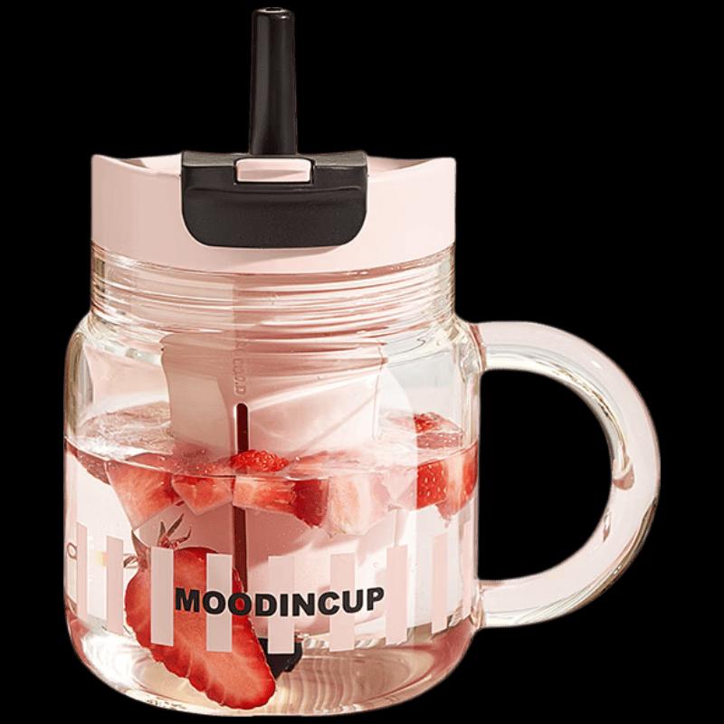 RELEA High Borosilicate Portable Tea Infuser Glass Cup