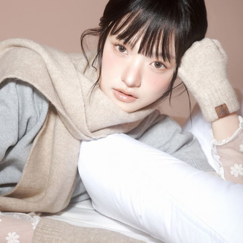 

RECLOW CANDY Glove Muffler Set BEIGE FREE