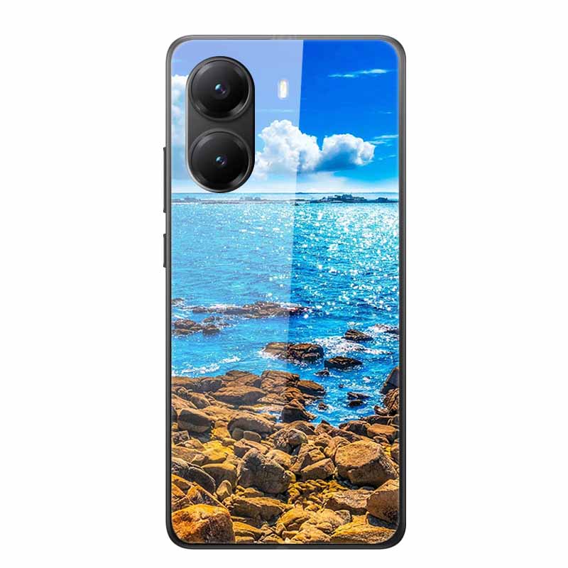 Tempered Glass Case For Xiaomi Poco X7 Pro Case Hard Glass Back Cover Soft TPU Bumper For Redmi Turbo 4 Phone Case X7Pro Turbo4
