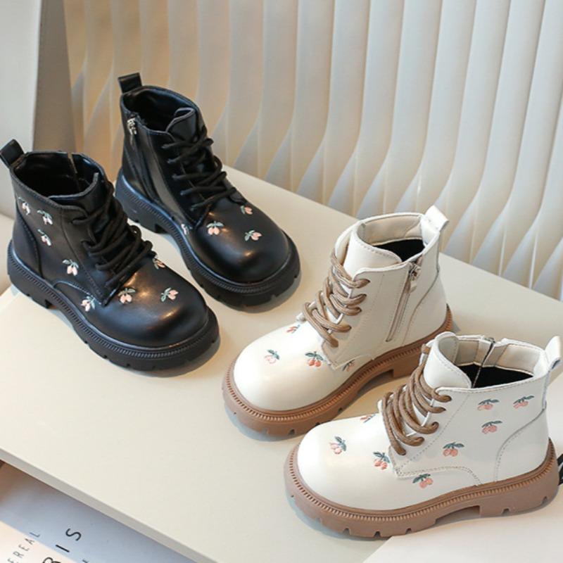 Boots Childrens Autumn And Short Winter Little Girl Single Boots Embroidered Girls Princess Boots Baby Girl Short Boots