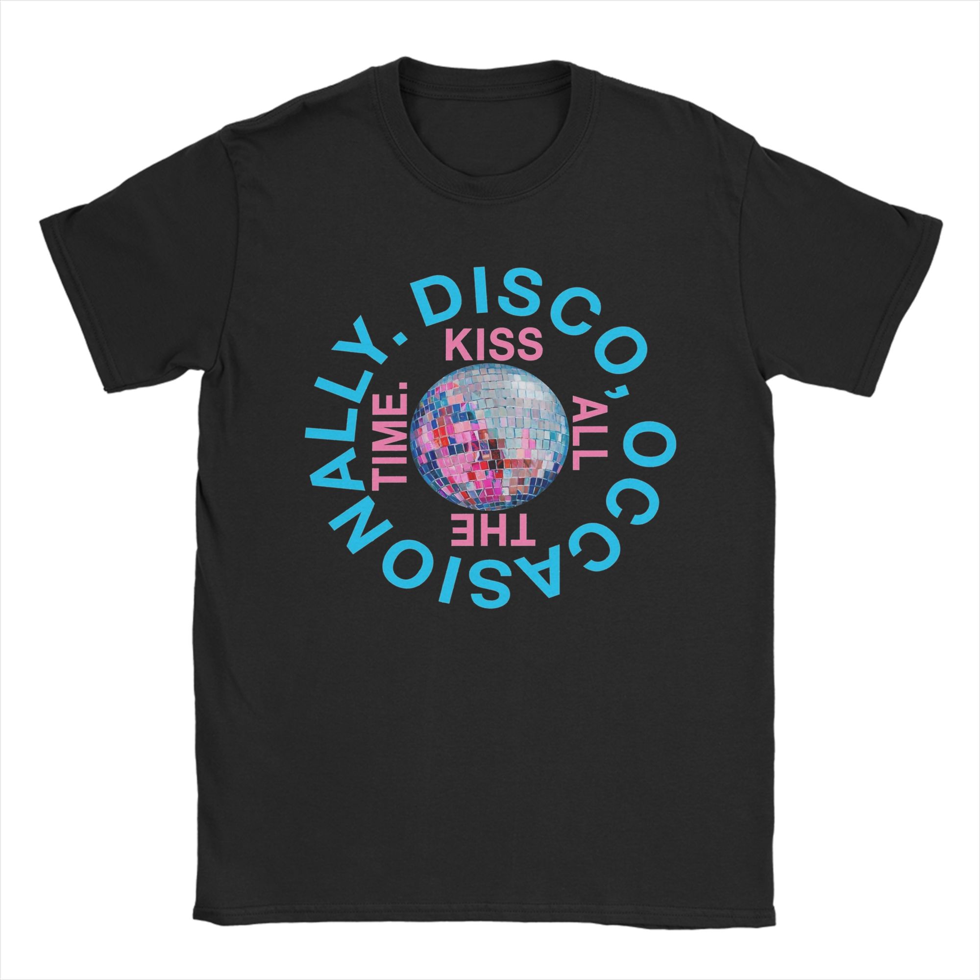 

2026 Men s T-Shirt Harrys Styles Kiss All The Time Disco Occasionally Cotton Tee Shirt Short Sleeve Aperture T Shirt Crewneck... S разноцветный