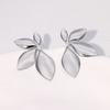Minimalist Women Jewelry Stainless Steel Leaf Earrings 18K Gold Plated Rotating Leaf Earrings