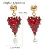 1 Pair Red Color Love Heart Earrings Heart Shape Baroque Earrings Dangle Earrings  Women Jewelry