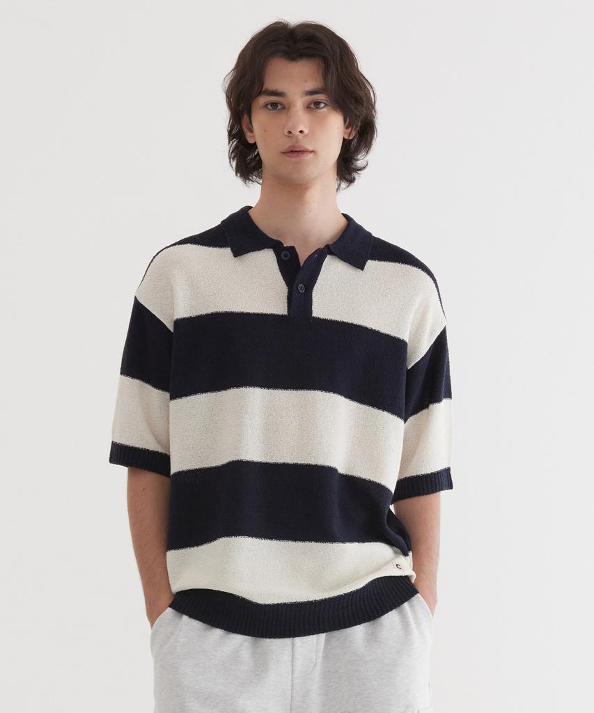 COVERNAT Rugby Half Knit Dark Navy