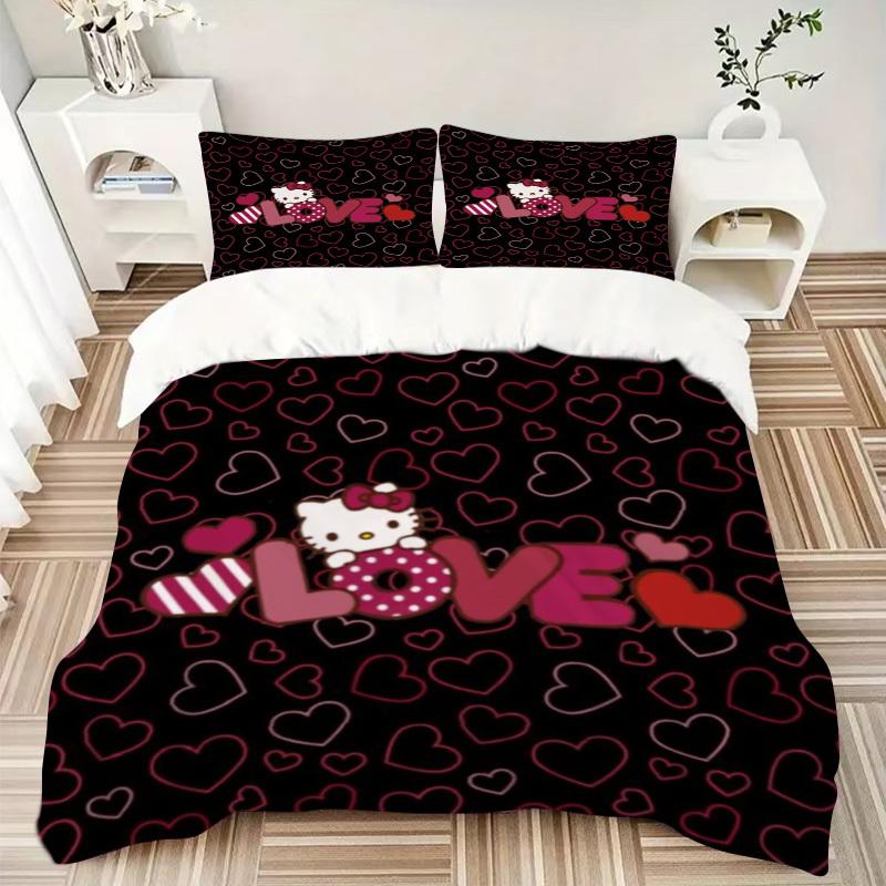 3pcs Hello Kitty Bedding Set: Perfect for Bedroom or Guest Room. Soft and Comfortable with No Core Included yy251009195