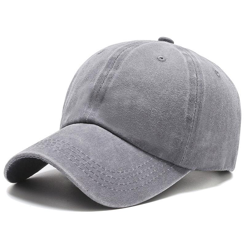 

Unisex Korean Style Distressed Retro Baseball Cap with Soft Brim and Sun Protection Adjustable (55-58cm) серый