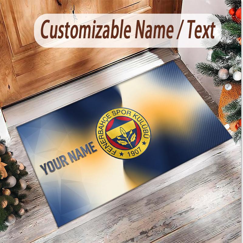 Personalized Crystal Velvet Carpet Fenerbahçe FC Pattern Non Slip Floor Rug
