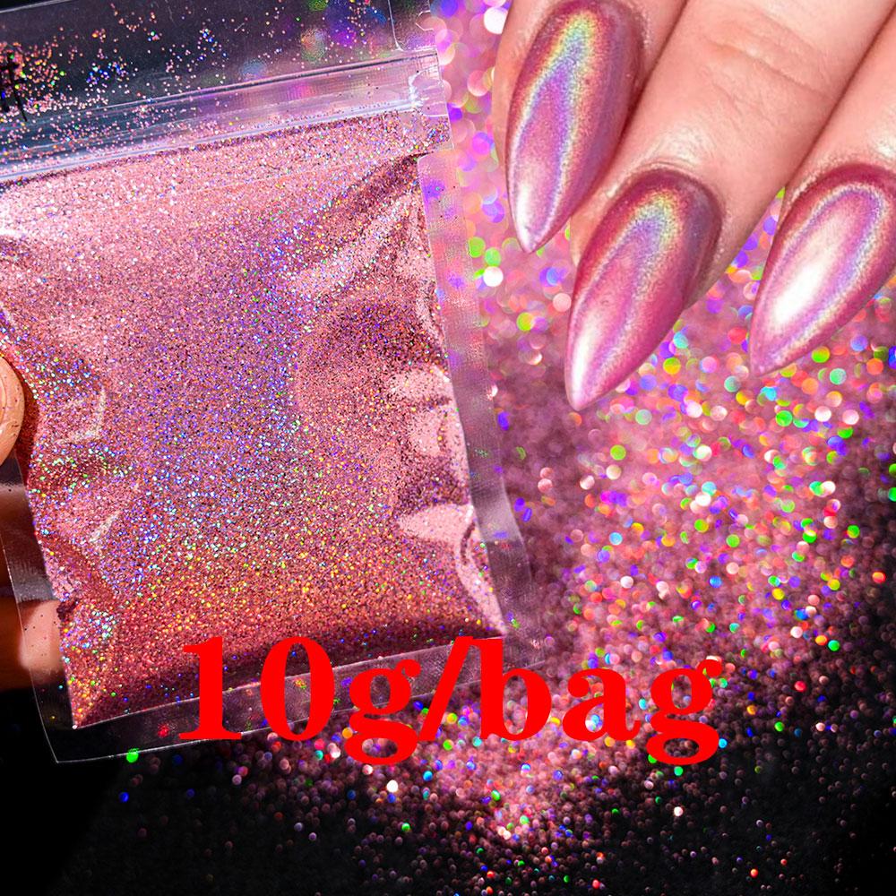 0.2mm Christmas Laser Chrome Red Glitter Powder 10G Ultra Fine Holographic Nail Pigment for Nail Gel Polish Reflective Pigment