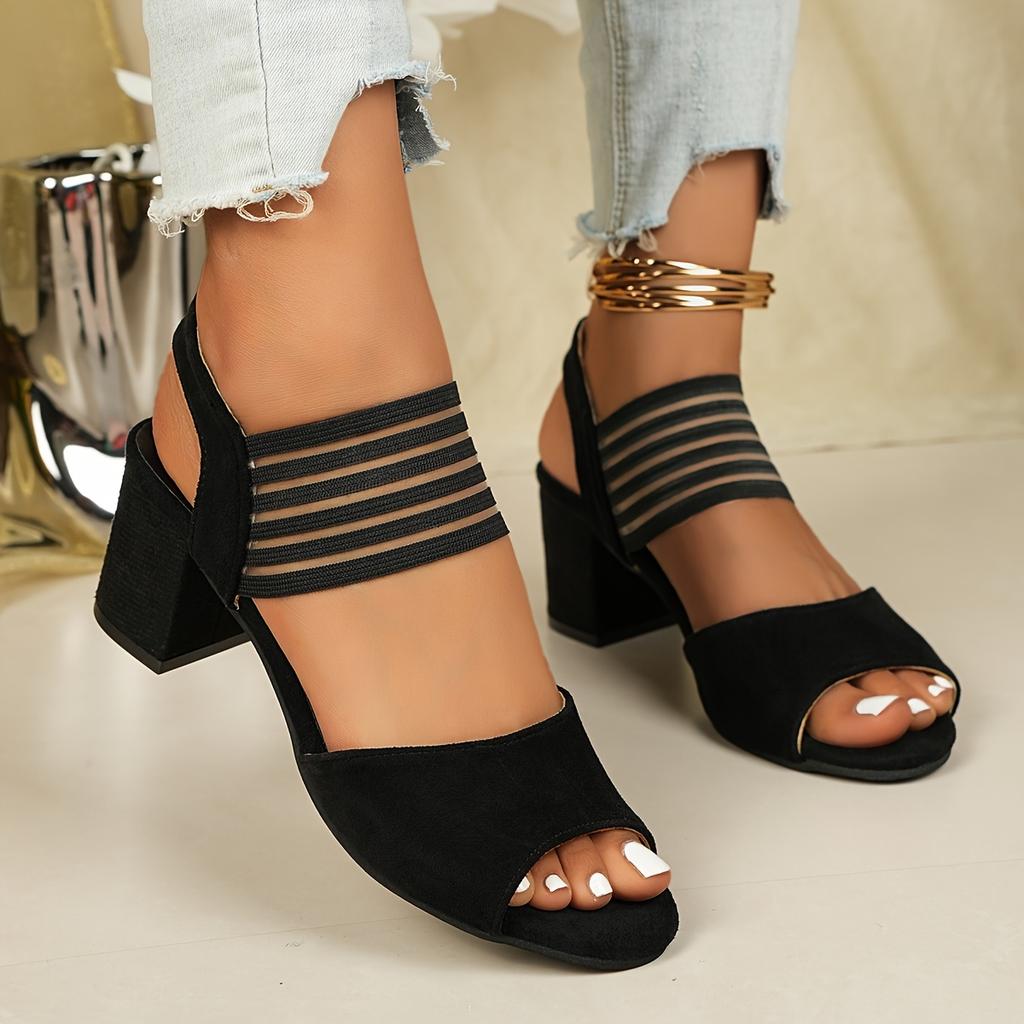 Women's Summer Colorful Ribbon Sandals - High Heel Cross Strap Ankle Strap Sandals, Round Toe Rhinestone Buckle Dressy Sandals for Ladies