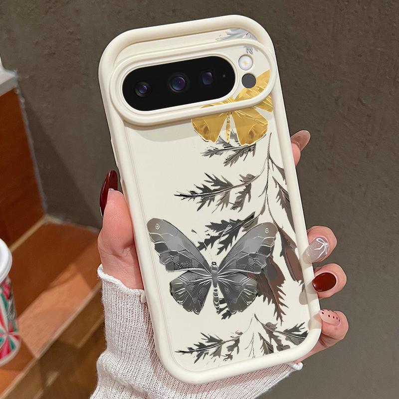 Custodia in Silicone con Motivo a Foglie di Farfalla Per Google Pixel 10 9 Pro XL 9A 8A 7 8 Pro 7A Custodia Morbida Antiurto Per Pixel 9 Pro