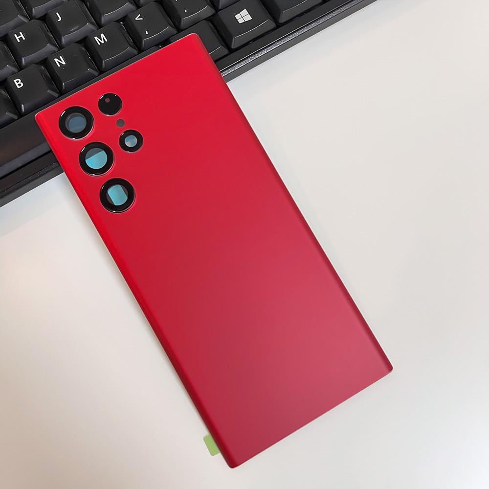 

Задняя крышка корпуса для Samsung Galaxy S22 Ultra 5G SM-S908B Задняя стеклянная крышка + Инструменты For S22 Ultra красный
