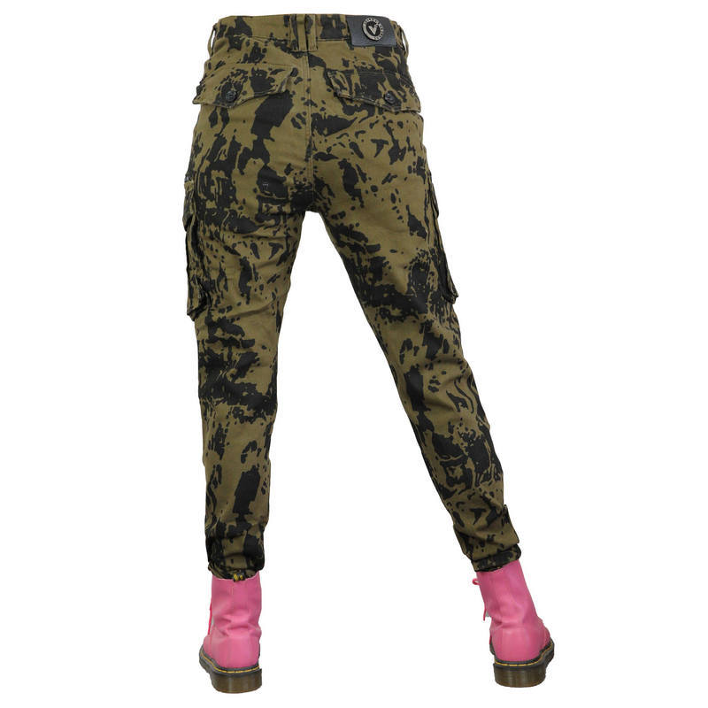 Motorradjeans weiblicher Fahrer Mehrzweck-Cargo atmungsaktive Camouflage-Hose Motorrad-Schutzhose Reithose