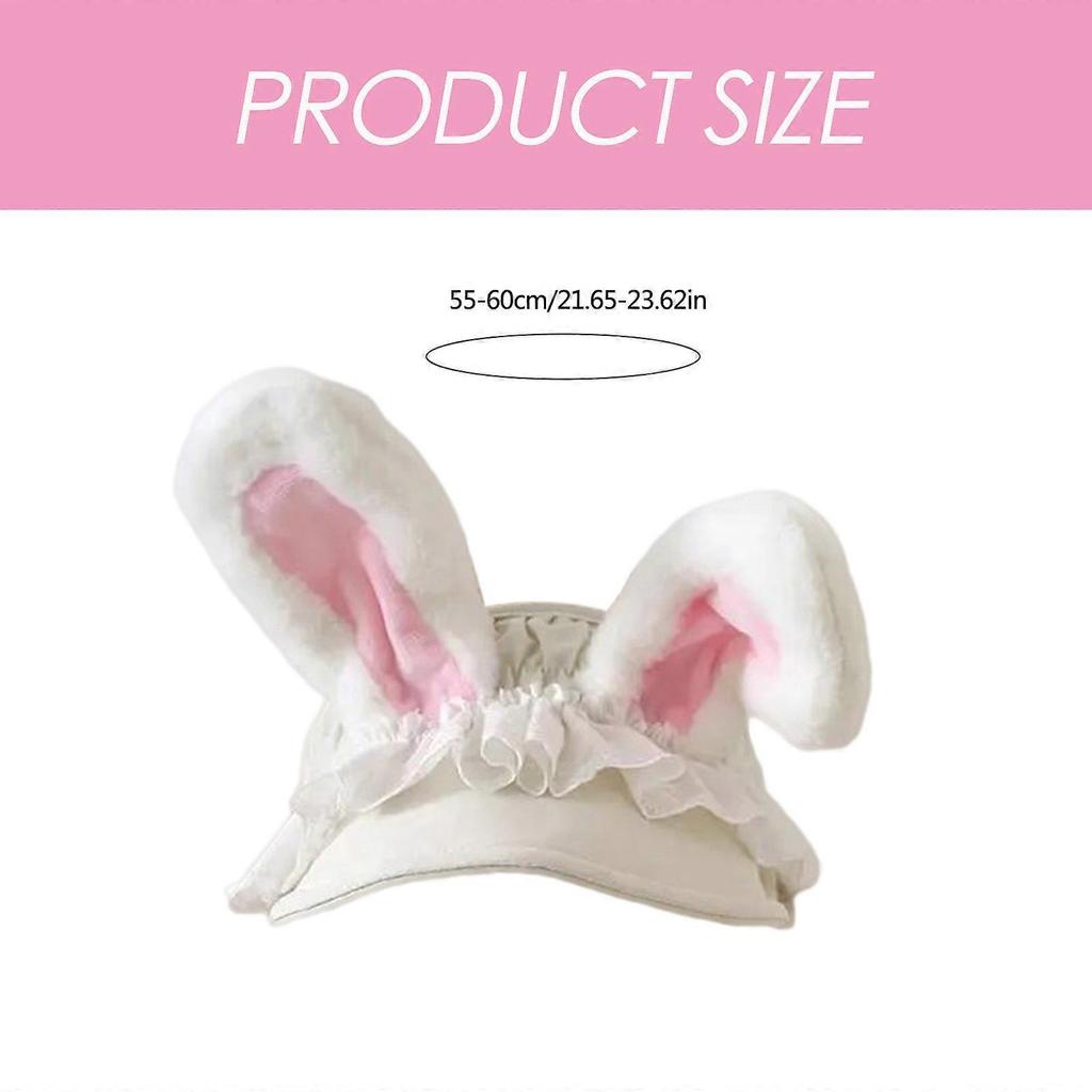 Balletcore Lace Sun Hat Cartoon Rabbits Lace Hat for Yoga Workout Sports Hat Breathable Empty Top for Outdoor Sports  Beige