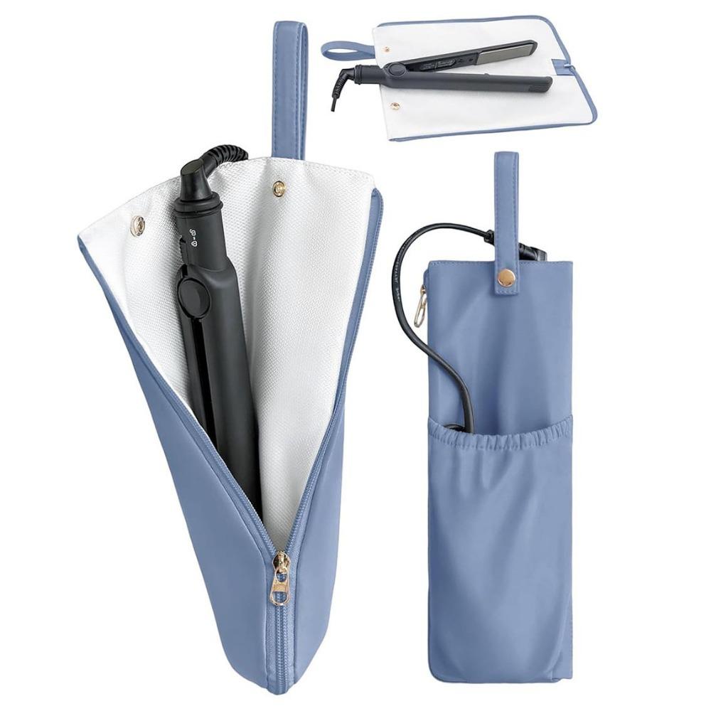 Heat-Resistant Curling Iron Bag Anti-scalding Curling Iron Protective Cover for Home синий