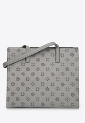 Wittchen Women's Eco-Leather Shopper Bag With Embossed Signature, Gray, Gray Eco-Leather