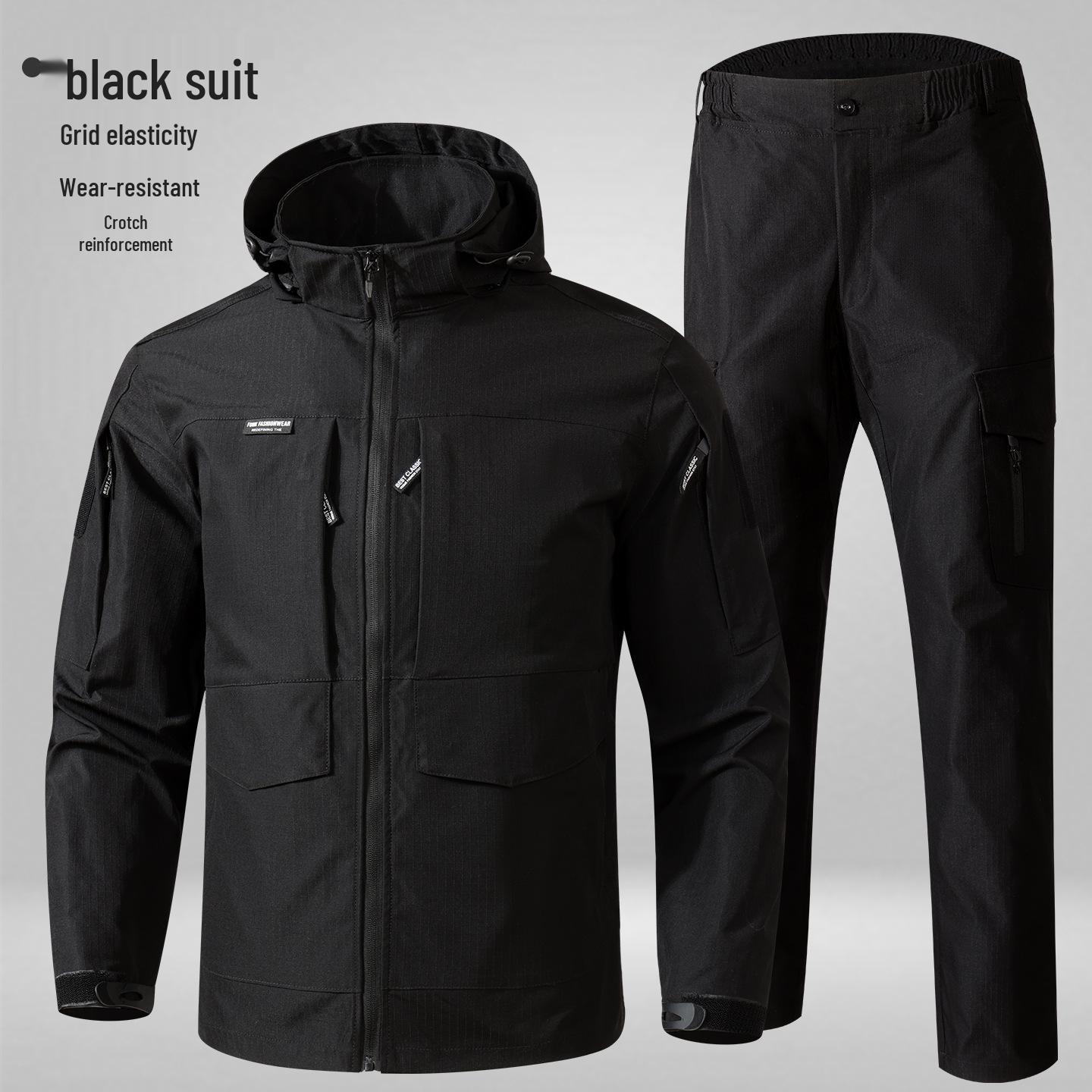 Men s Camouflage Suit Set: Spring/Autumn Outdoor Training Jacket and Reinforced Work Pants - Breathable, Wear & Dirt Resistant