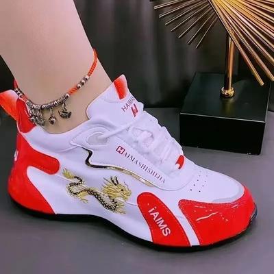Designer-Sneaker für Damen Herbst Sportschuhe Wasserdicht Leder Freizeit Damenschuhe Leicht Atmungsaktiv Rutschfest Plateau-Schuhe
