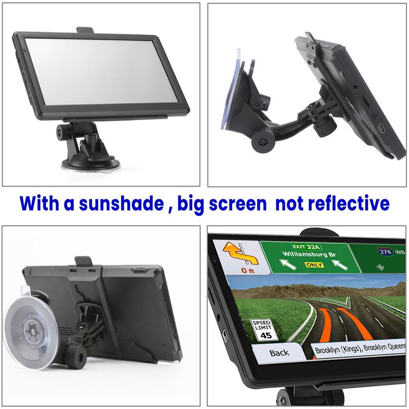 7 Zoll HD Touchscreen GPS Navigator Tragbarer LKW Sonnenschutz 3D Modus Sat Nav Auto GPS Navigation 256M+8G Europakarte GPS Navigator
