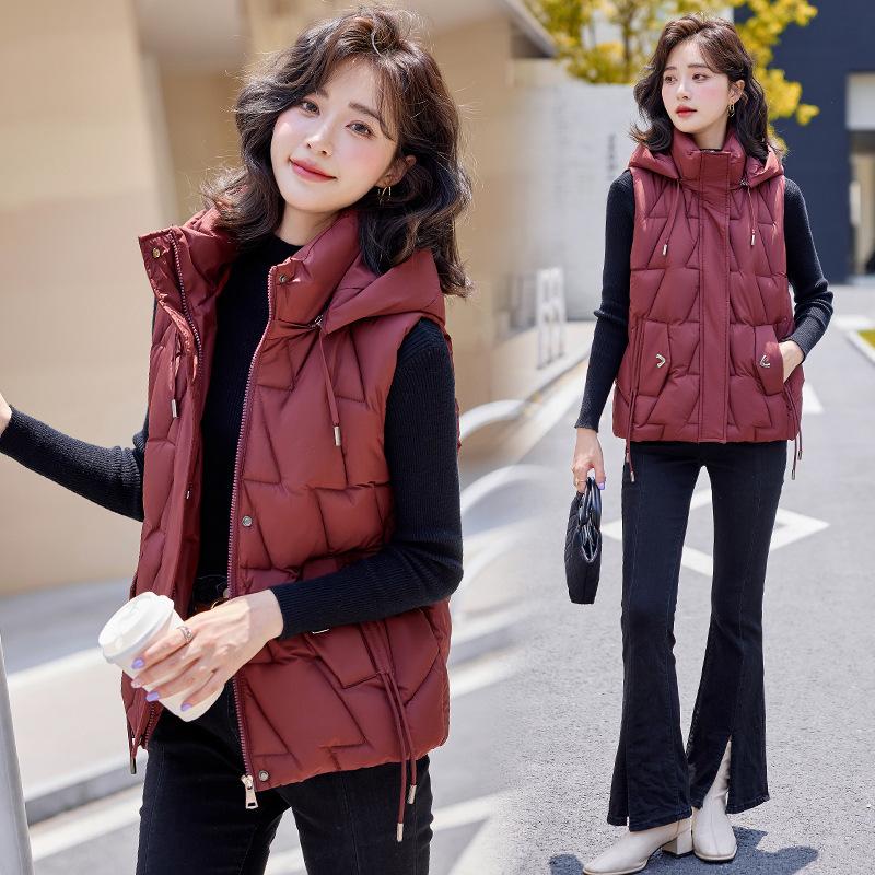 Large size vest women's autumn and winter new small wear vest short vest jacket women's clothing